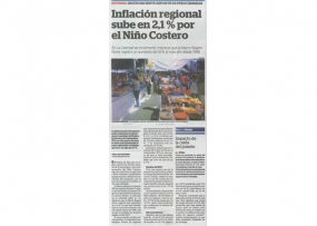 Inflación regional sube en 2,1 % por El Niño costero (Fuente: La Industria)