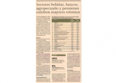 Sectores bebidas, bancos, agropecuario y pensiones exhiben mayores retornos (Fuente: Gestión)