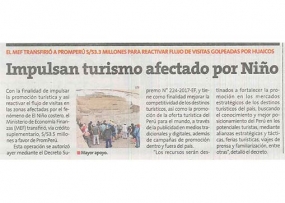 Impulsan turismo afectado por El Niño (Fuente: Perú 21)