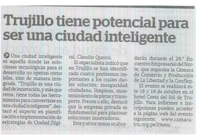 Trujillo tiene potencial para ser una ciudad inteligente (Fuente: La Industria)