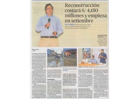 Reconstrucción costará S/ 4150 millones y empieza en setiembre (Fuente: La República)