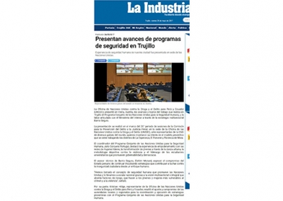 Presentan avances de programas de seguridad en Trujillo (Fuente: La Industria)