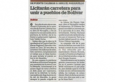 Licitarán carretera para unir a pueblos de Bolívar (Fuente: La Industria)