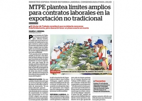 MTPE plantea límites amplios para contratos laborales en la exportación no tradicional (Fuente: Correo)
