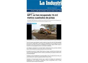 MPT: Se han recuperado 16 mil metros cuadrados de pistas (Fuente: La Industria)