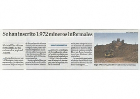 Se han inscrito 1.972 mineros informales (Fuente: El Comercio)