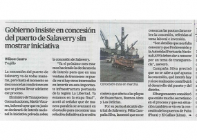 Gobierno insiste en concesión del puerto de Salaverry sin mostrar iniciativa (Fuente: La República)