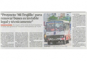 &quot;Proyecto &#039;Mi Trujillo&#039; para renovar buses es inviable legal y técnicamente&quot; (Fuente: La República)
