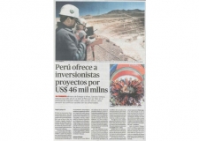 Perú ofrece a inversionistas proyectos por US$ 46 mil mllns (Fuente: La República)
