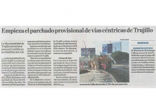 Empieza el parchado provisional de vías céntricas de Trujillo (Fuente: El Comercio)